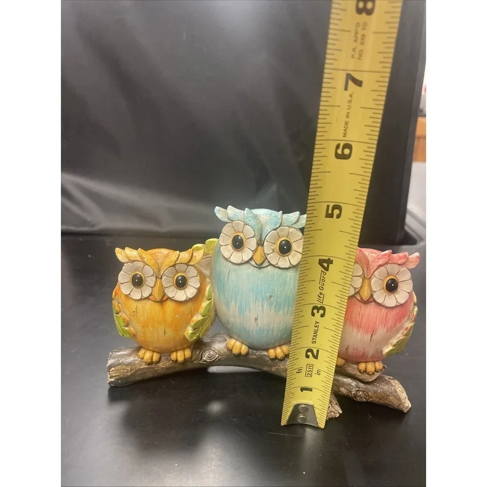 Three Little Birds OWLS Statue‎ Decor Figures 7